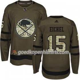 Buffalo Sabres Jack Eichel 15 Adidas 2017-2018 Camo Groen Authentic Shirt - Mannen